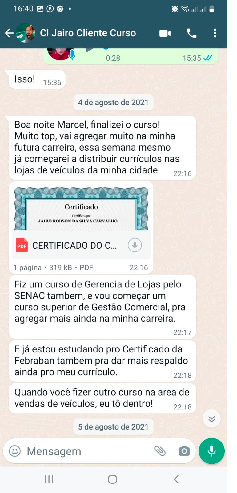 Print Depoimento Aluno 2